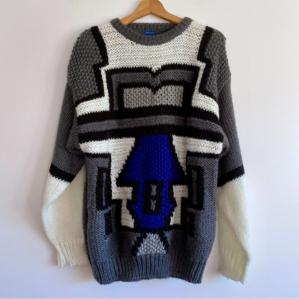 Vintage 90s De Vono’s Chunky 3D Geometric Sweater